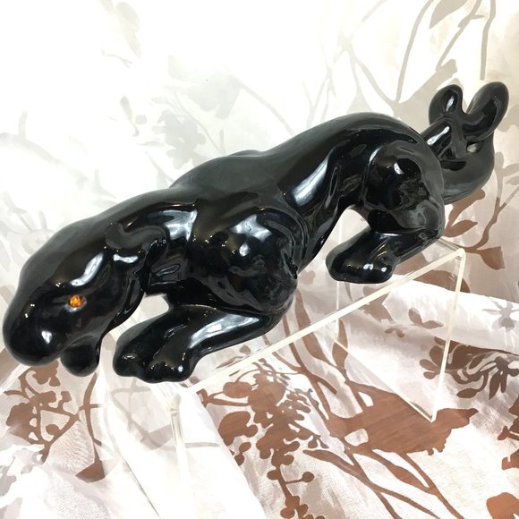 MCM 50’s - 60’s Stalking Black Panther Cat Figurine Vintage Collectible